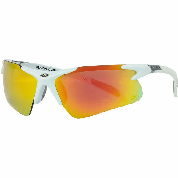 Rawlings Adult Half-Rim Sunglasses - White Frame, Smoke/Orange Lens