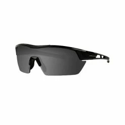 Rawlings Adult Half-Rim Sunglasses Shiny Black/Smoke With Silver Flash